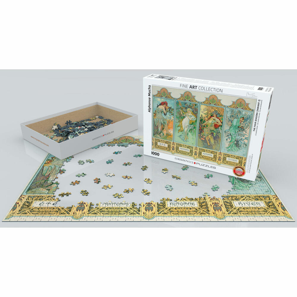 Eurographics Puzzle Die vier Jahreszeiten von Alphonse Mucha, 1000 Teile, 68 x 48 cm, 6000-0824