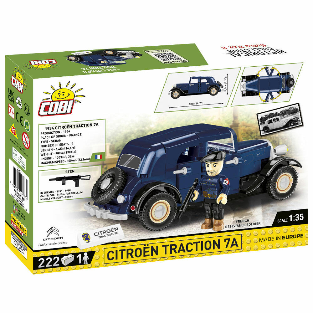 COBI Klemmbausteinset 1934 Citroen Traction 7A, World War 2 Historical Collection, Auto, Klemmbausteine, 222 Teile, 2263