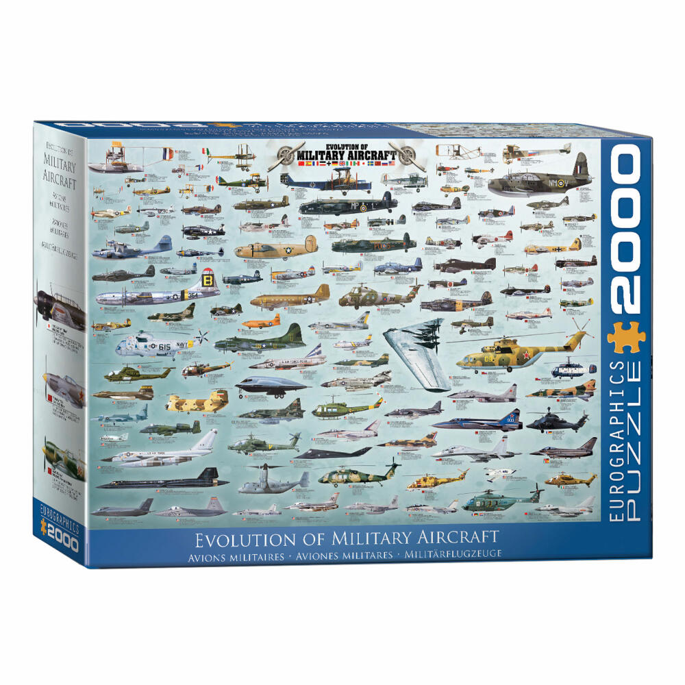 Eurographics Puzzle Militärflugzeuge, 2000 Teile, 67.6 x 96.8 cm, 8220-0578