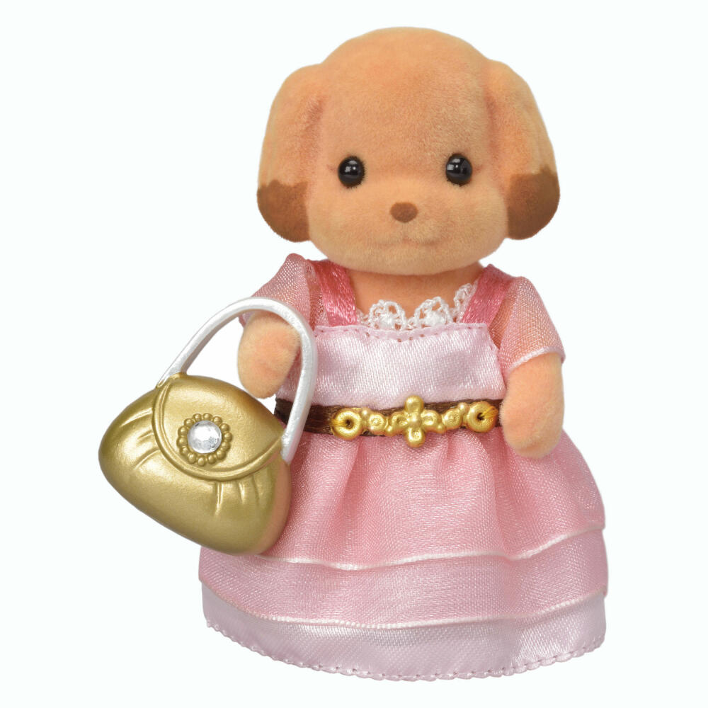 Sylvanian Families Town Series Toy Pudel Laura Wuschl, Hunde Familie, Hund, Mädchen, 6004