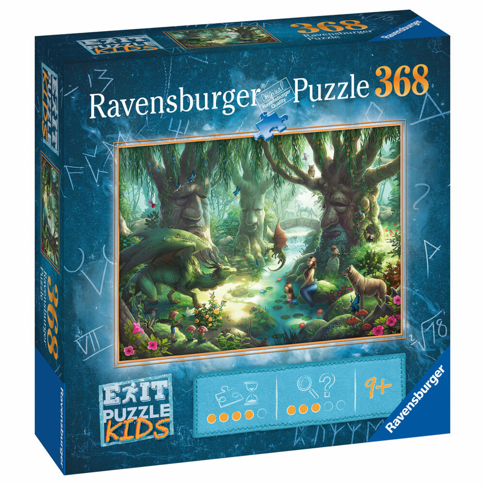 Ravensburger EXIT Puzzle Kids Der magische Wald, Kinderpuzzle, Rätsel, Puzzlespiel, Spiel, 368 Teile, 12955