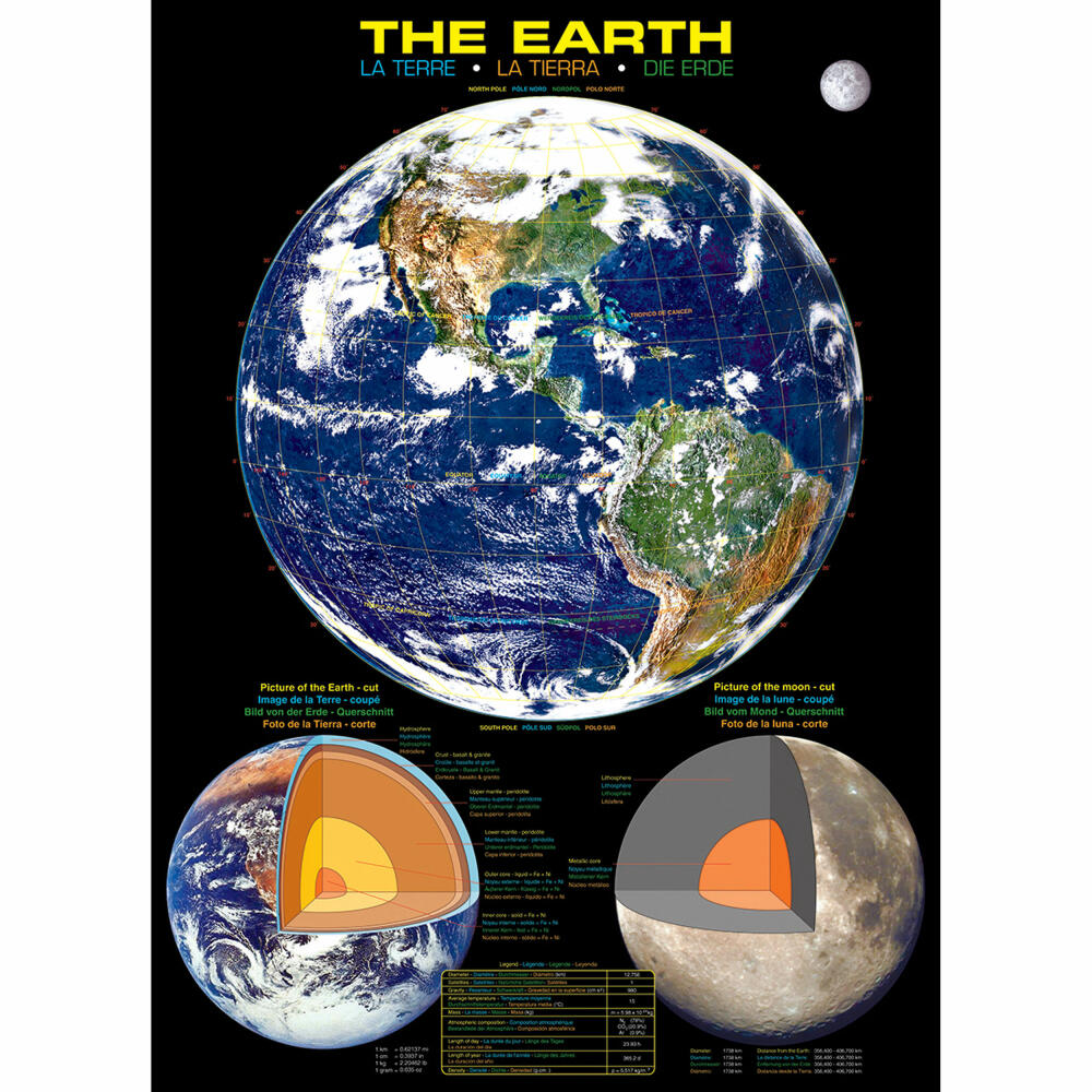 Eurographics Puzzle Die Erde, Planet, 1000 Teile, 68 x 48 cm, 6000-1003