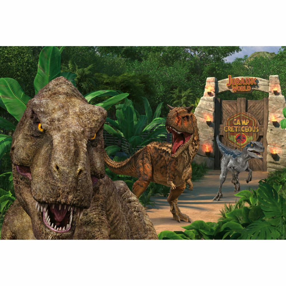 Schmidt Spiele Jurassic World Camp Cretaceous Abenteuer auf Isla Nublar, Kinderpuzzle, Kinder Puzzle, 3 x 48 Teile, 56434