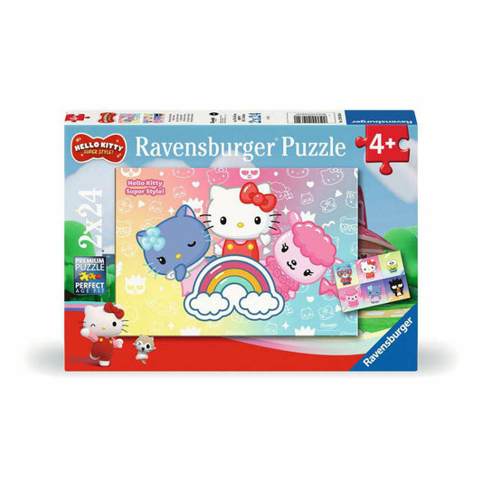 Ravensburger Hello Kitty Die besten Freunde, 2 x 24 Teile, Kinderpuzzle, Kinder Puzzle, ab 4 Jahren, 12001034