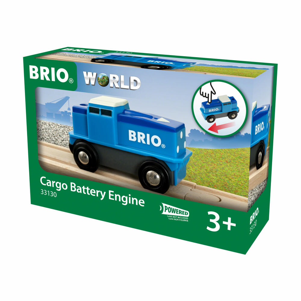 Brio Blaue Batterie Frachtlok, Batterielok, Eisenbahn, Holzeisenbahn, Holzspielzeug, Spielzeug, 33130