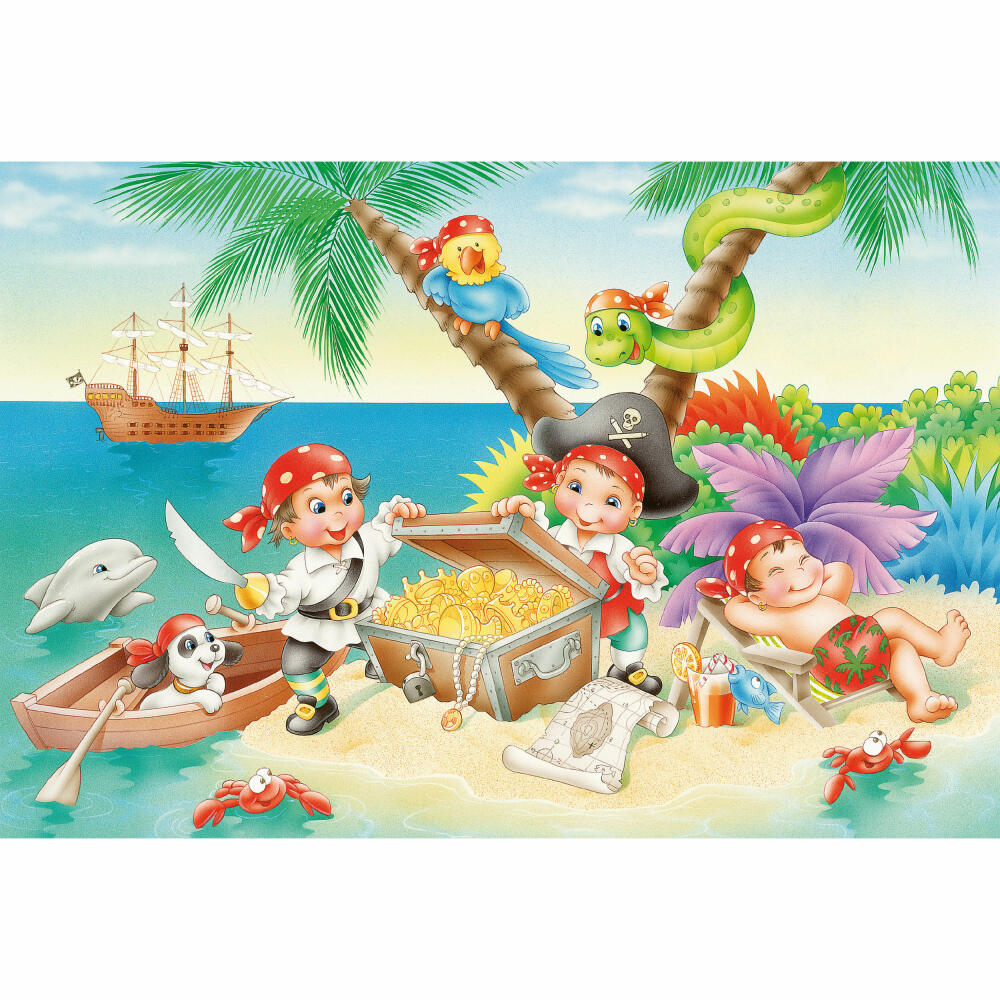 Schmidt Spiele Piraten Piratenbande, Kinderpuzzle, 3 x 48 Teile, Puzzle, Puzzlespiel, Ab 4 Jahren, 56223