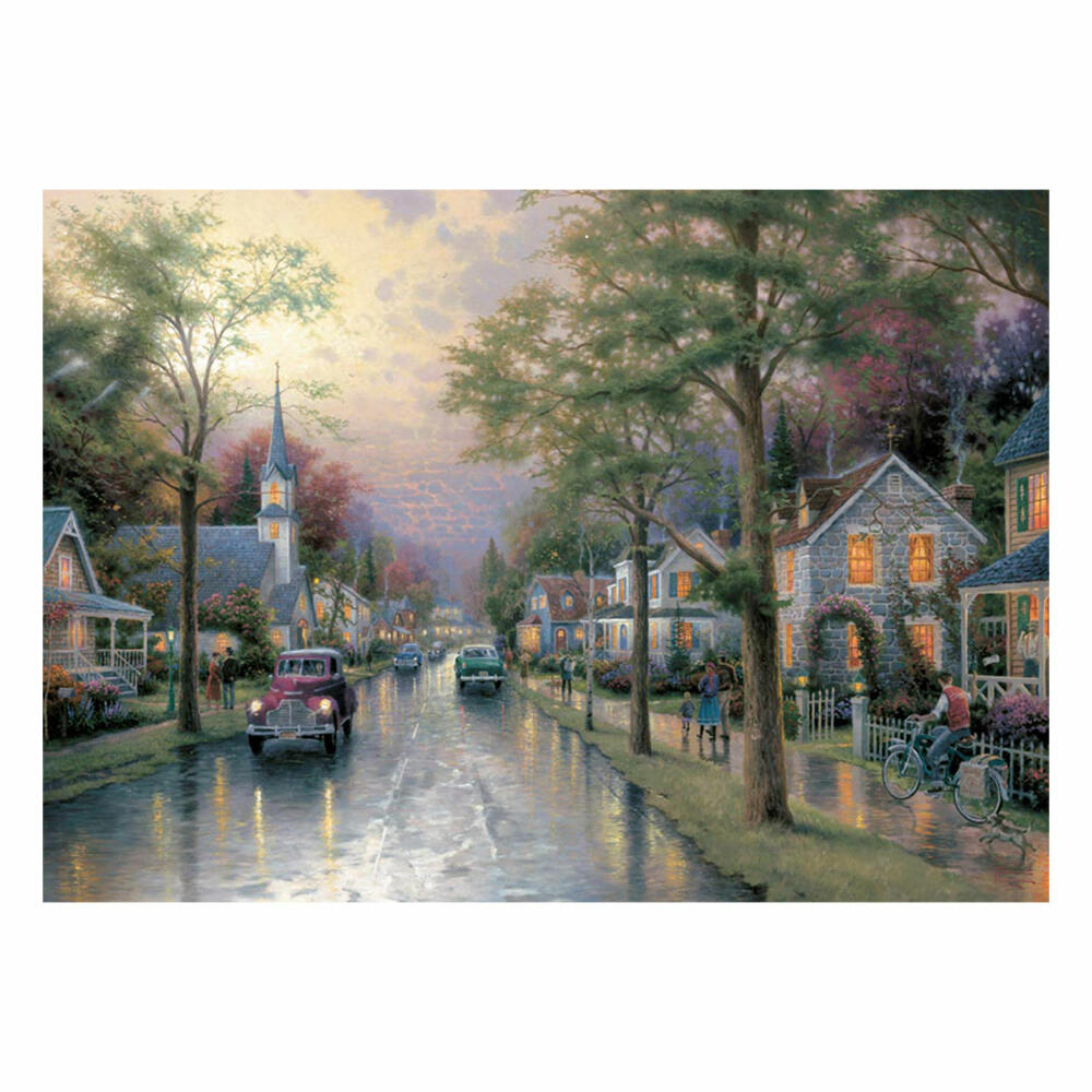 Schmidt Spiele Morgen in der kleinen Stadt, Puzzle, Erwachsenenpuzzle, Thomas Kinkade, 1000 Teile, 58441