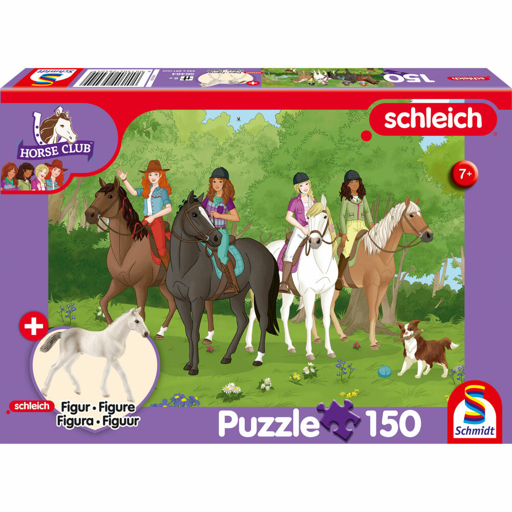 Schmidt Spiele Schleich mit Horse Club Holstein Fohlen, Puzzle, Kinderpuzzle, mit Add-on, 150 Teile, 56464