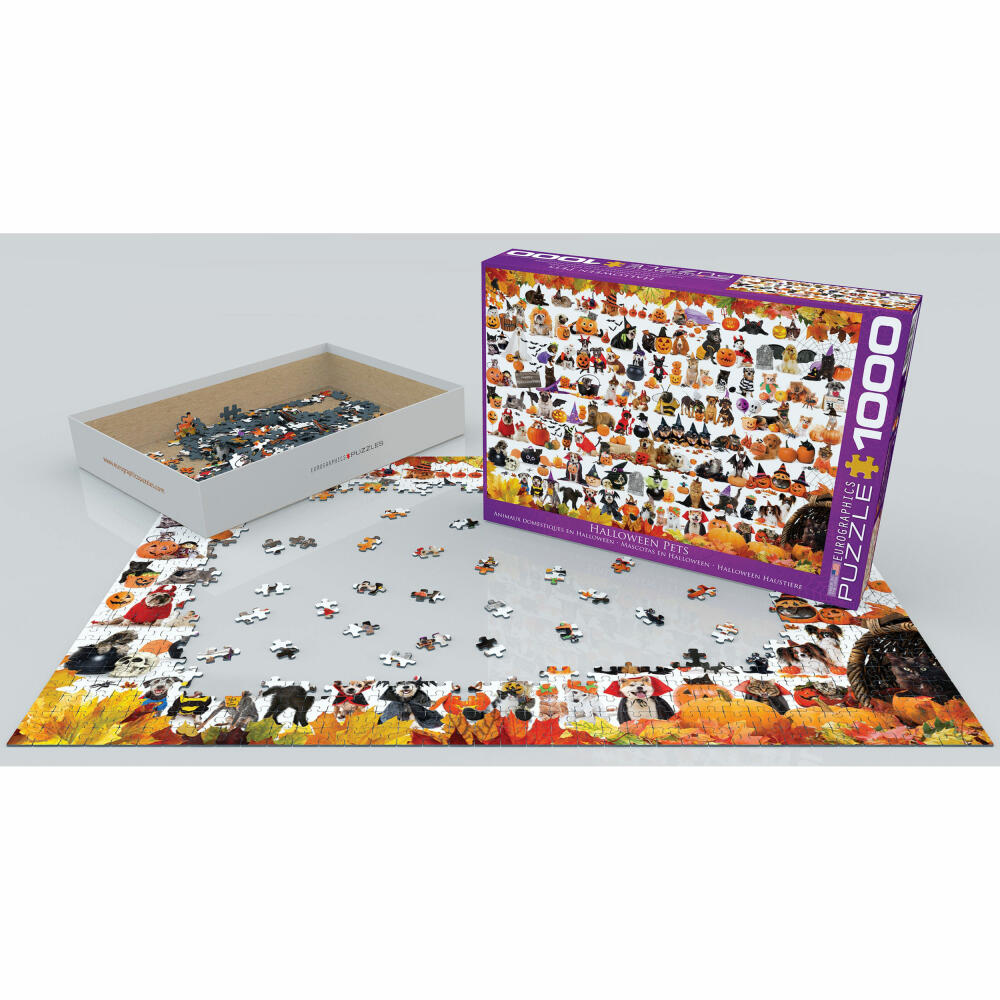 Eurographics Puzzle Halloween Welpen und Kätzchen, 1000 Teile, 68 x 48 cm, 6000-5416