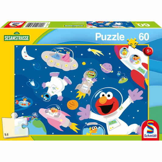 Schmidt Spiele Sesamstraße Im Weltall, Kinderpuzzle, Kinder Puzzle, ab 5 Jahre, 60 Teile, 56459