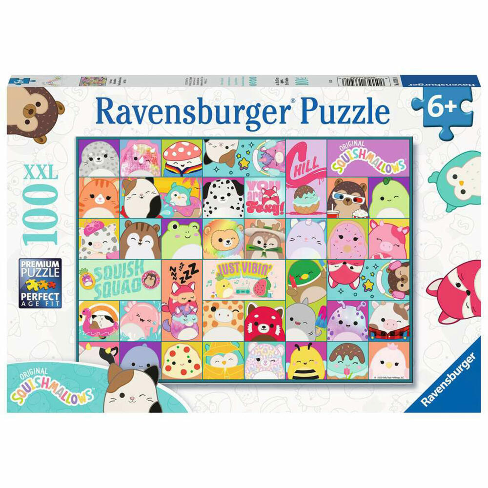 Ravensburger Kinderpuzzle Viele bunte Squishmallows, Kinder Puzzle, Puzzles, 100 Teile XXL, ab 6 Jahren, 13391