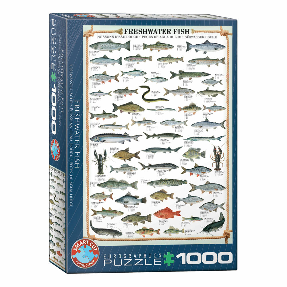 Eurographics Puzzle Süßwasserfische, Tiere, 1000 Teile, 68 x 48 cm, 6000-0312