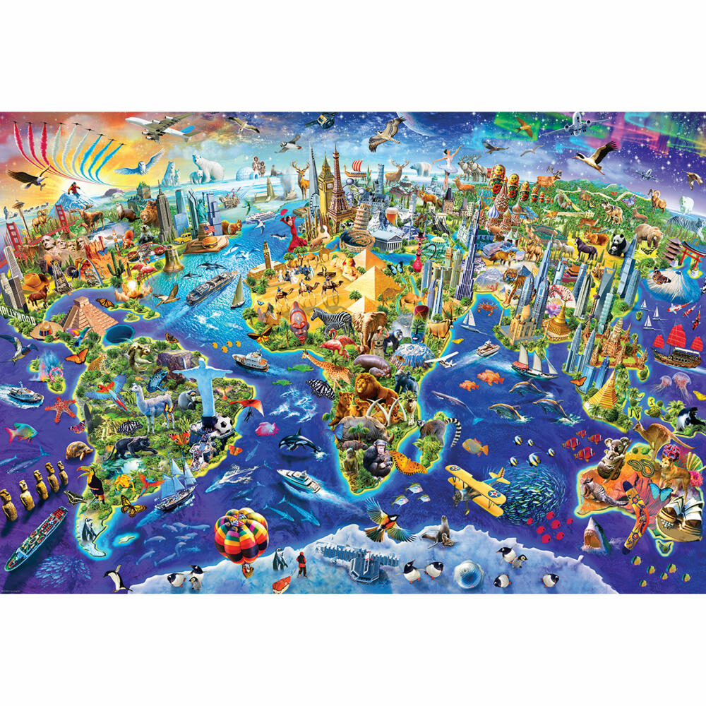 Eurographics Puzzle Verrückte Welt, Weltkarte, 2000 Teile, 67.6 x 96.8 cm, 8220-5343