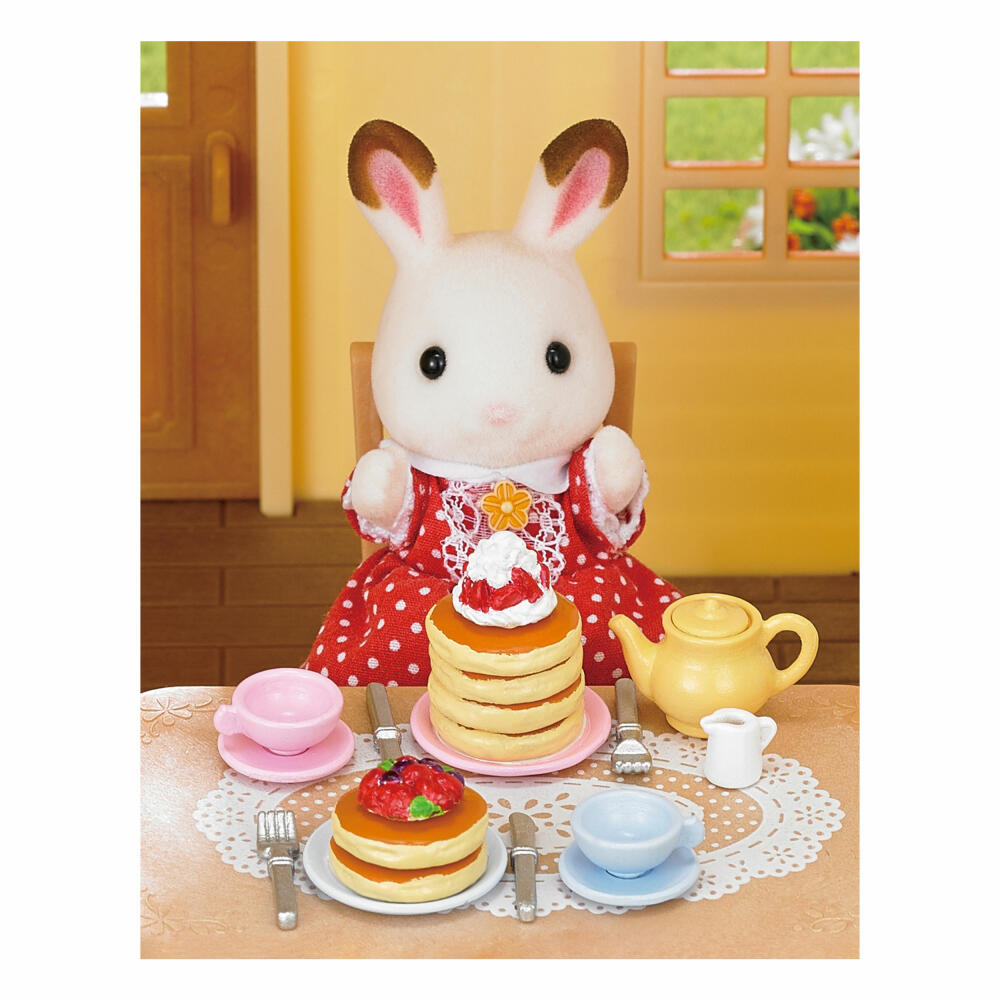 Sylvanian Families Pfannkuchenset Pfannkuchen, Frühstückspfannkuchen, Besteck, Zubehör, Möbel, 5225