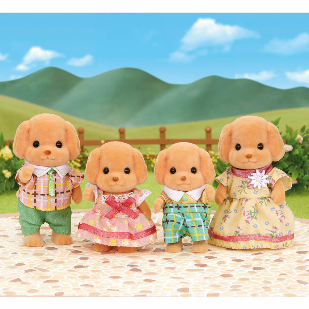 Sylvanian Families Toy-Pudel Familie Wuschl, Tiere, Tierfiguren, Figuren, Spielfiguren, 5259