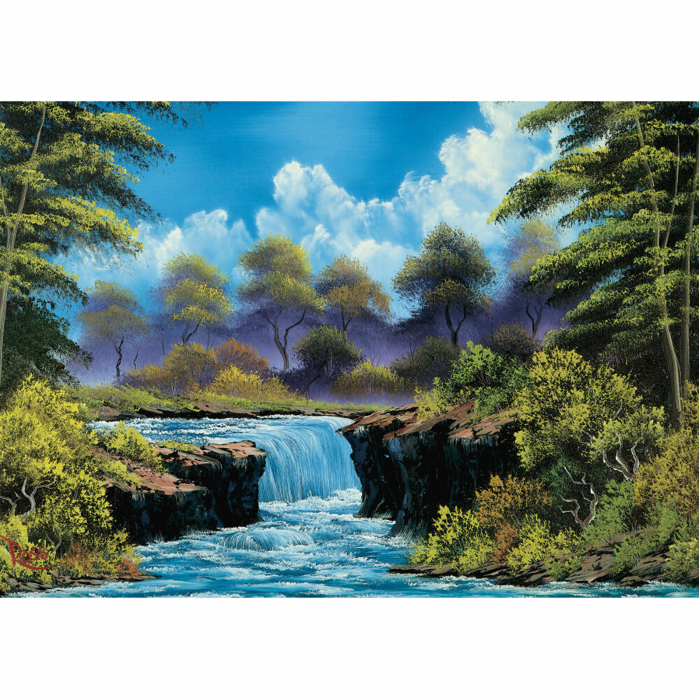 Schmidt Spiele Wasserfall auf der Lichtung, Bob Ross, Erwachsenenpuzzle, Puzzle, ab 12 Jahre, 1000 Teile, 57538