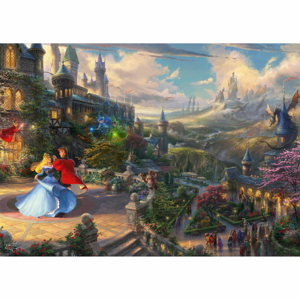 Schmidt Spiele Puzzle Disney Sleeping Beauty Dancing in The Enchanted Light, Thomas Kinkade Studios, Erwachsenenpuzzle, Premium, 1000 Teile, 57369