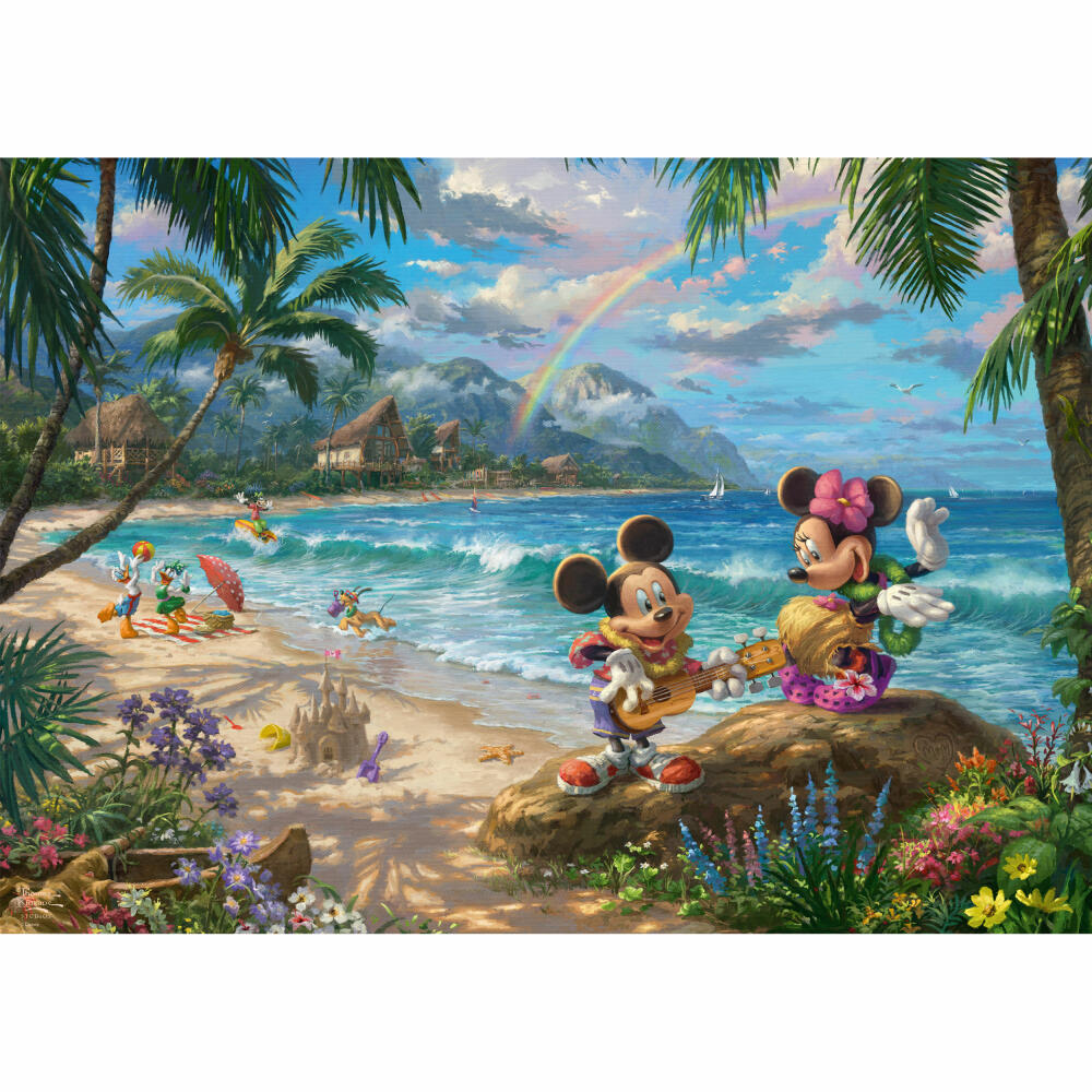 Schmidt Spiele Puzzle Disney Dreams Collection Mickey and Minnie in Hawaii, Thomas Kinkade, Erwachsenenpuzzle, 1000 Teile, 57528