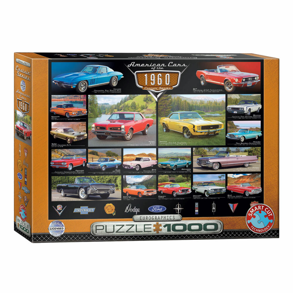 Eurographics Puzzle American Cars of the 1960s, 1000 Teile, 68 x 48 cm, 6000-0677