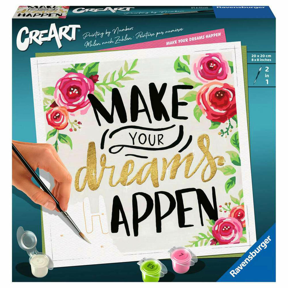 Ravensburger CreArt Make your dreams happen, Malen nach Zahlen, Malset, Malvorlage, 29028