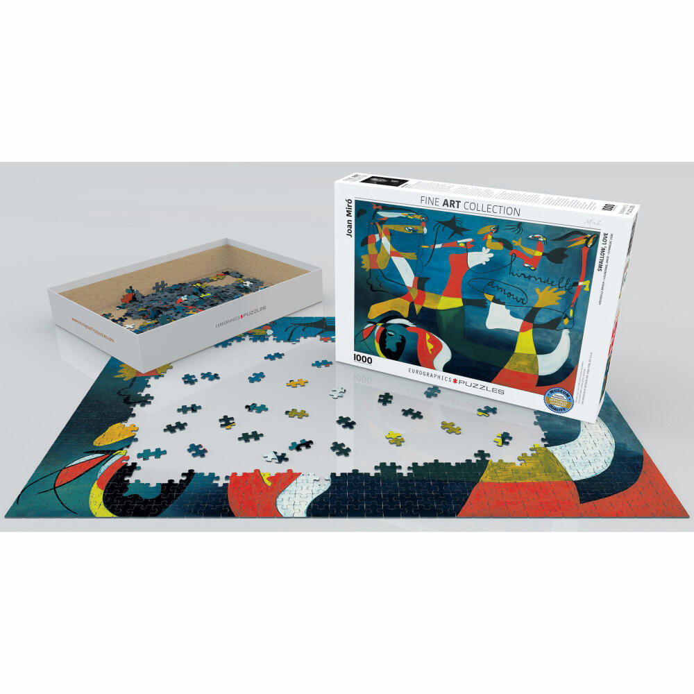 Eurographics Puzzle Schwalbe Liebe von Joan Miró, 1000 Teile, 68 x 48 cm, 6000-0859