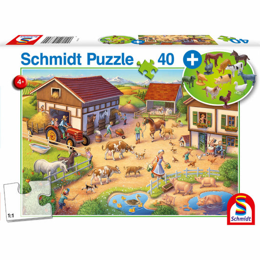 Schmidt Spiele Lustiger Bauernhof, mit Add-On, Kinderpuzzle, Kinder Puzzle, Kinderpuzzles, 40 Teile, 56379