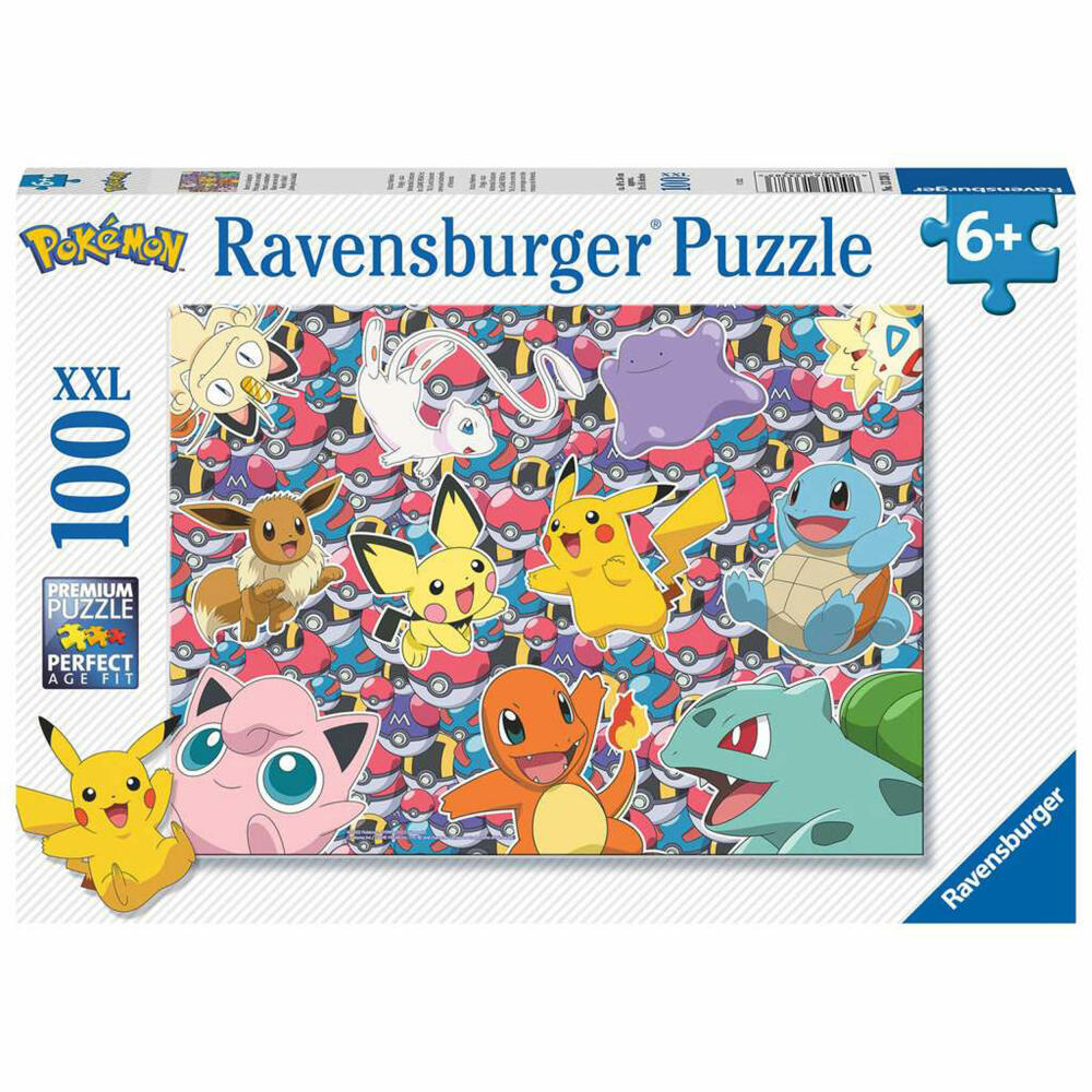 Ravensburger Pokemon Bereit zu kämpfen!, Puzzle, Kinderpuzzle, Legespiel, Kinder, 100 Teile XXL, 13338