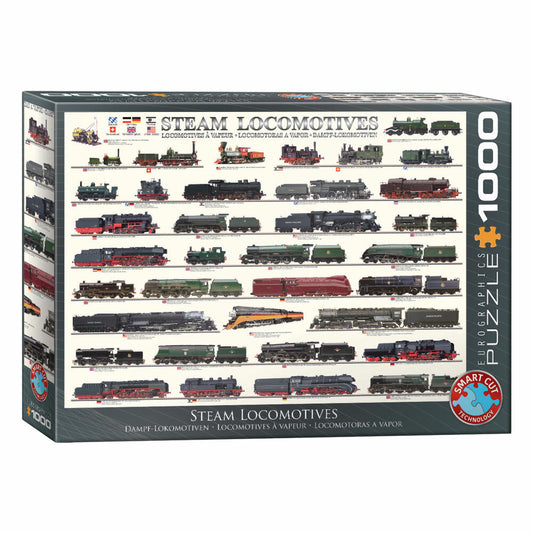 Eurographics Puzzle Dampflokomotiven, Eisenbahn, 1000 Teile, 68 x 48 cm, 6000-0090