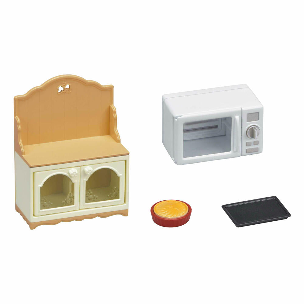 Sylvanian Families Schrank mit Mikrowelle, Küchenschrank, Küche, Möbel, Zubehör, 5443