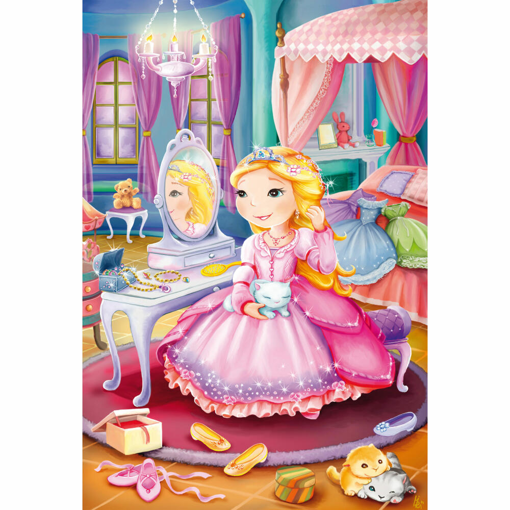 Schmidt Spiele Puzzleposter Märchenhafte Prinzessin, Kinderpuzzle, 3 x 24 Teile, Puzzle, Puzzlespiel, Ab 3 Jahren, 56217