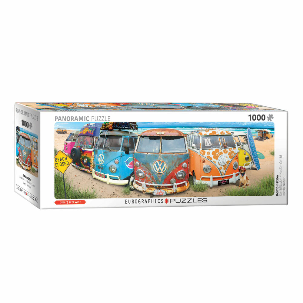 Eurographics Puzzle VW Bus - BulliNation, 1000 Teile Panorama, 33 x 99 cm, 6010-5442
