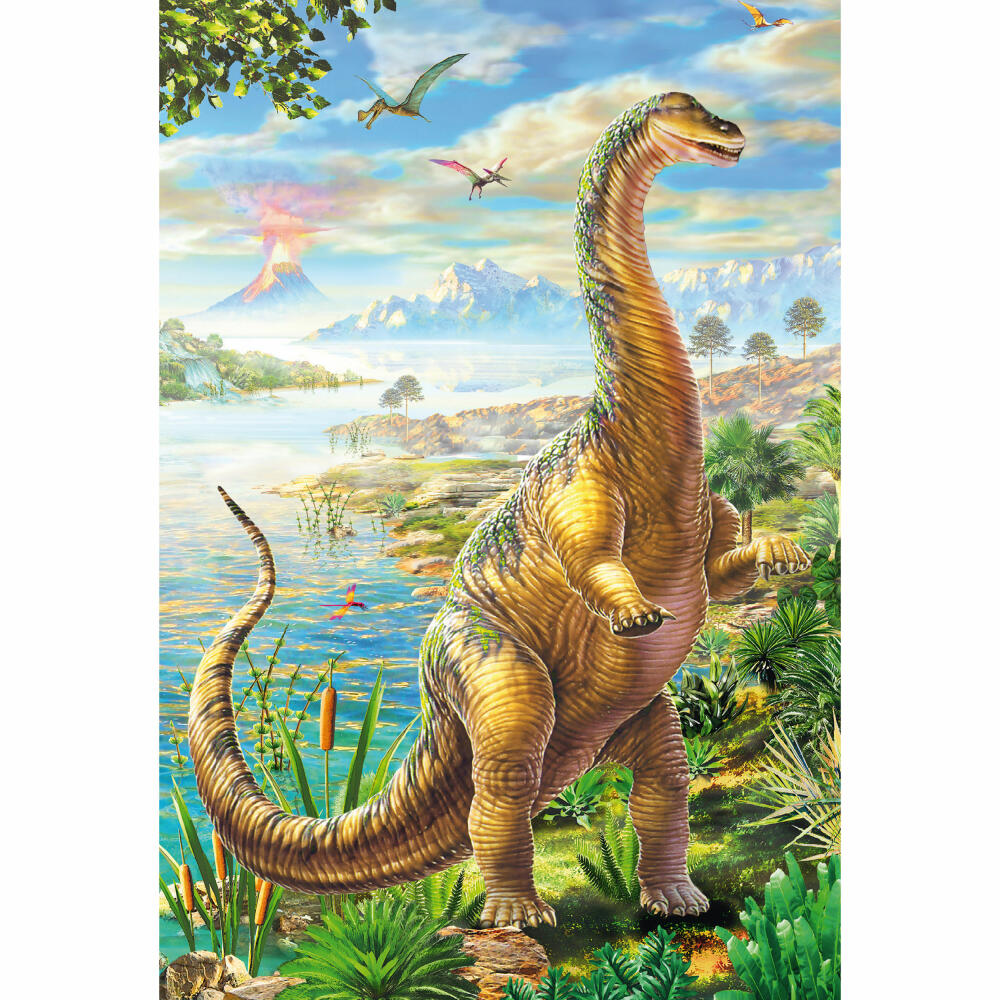 Schmidt Spiele Dinosaurier Abenteuer mit den Dinosauriern, Kinderpuzzle, 3 x 48 Teile, Puzzle, Puzzlespiel, Ab 4 Jahren, 56202