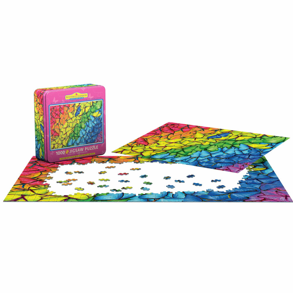 Eurographics Puzzle Schmetterling Regenbogen in Puzzledose, 1000 Teile, 49 x 68 cm, 8051-5603