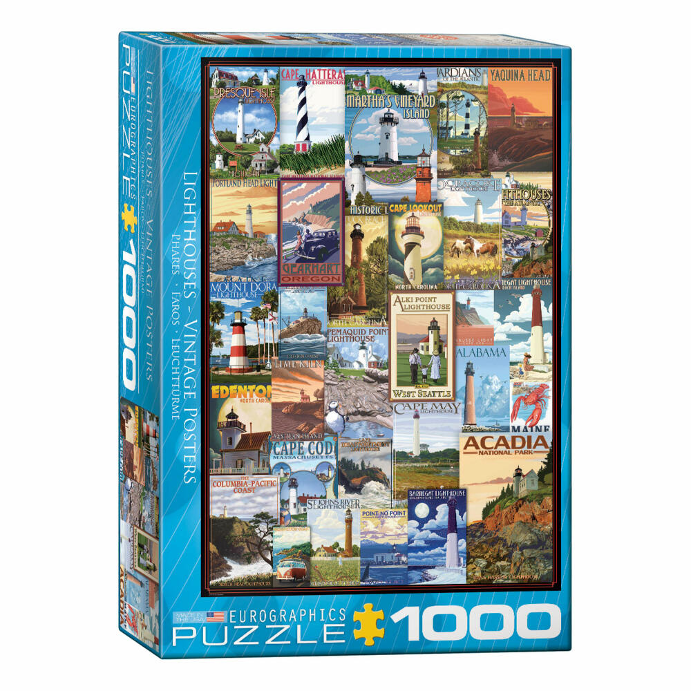 Eurographics Puzzle Leuchttürme, Werbeplakate, 1000 Teile, 68 x 48 cm, 6000-0779