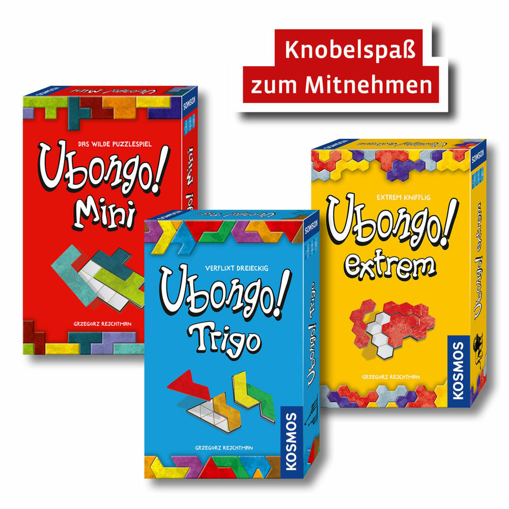 KOSMOS Ubongo! Mini, Mitbringspiel, Legespiel, Logikspiel, Familienspiel, Gesellschaftsspiel, 712679