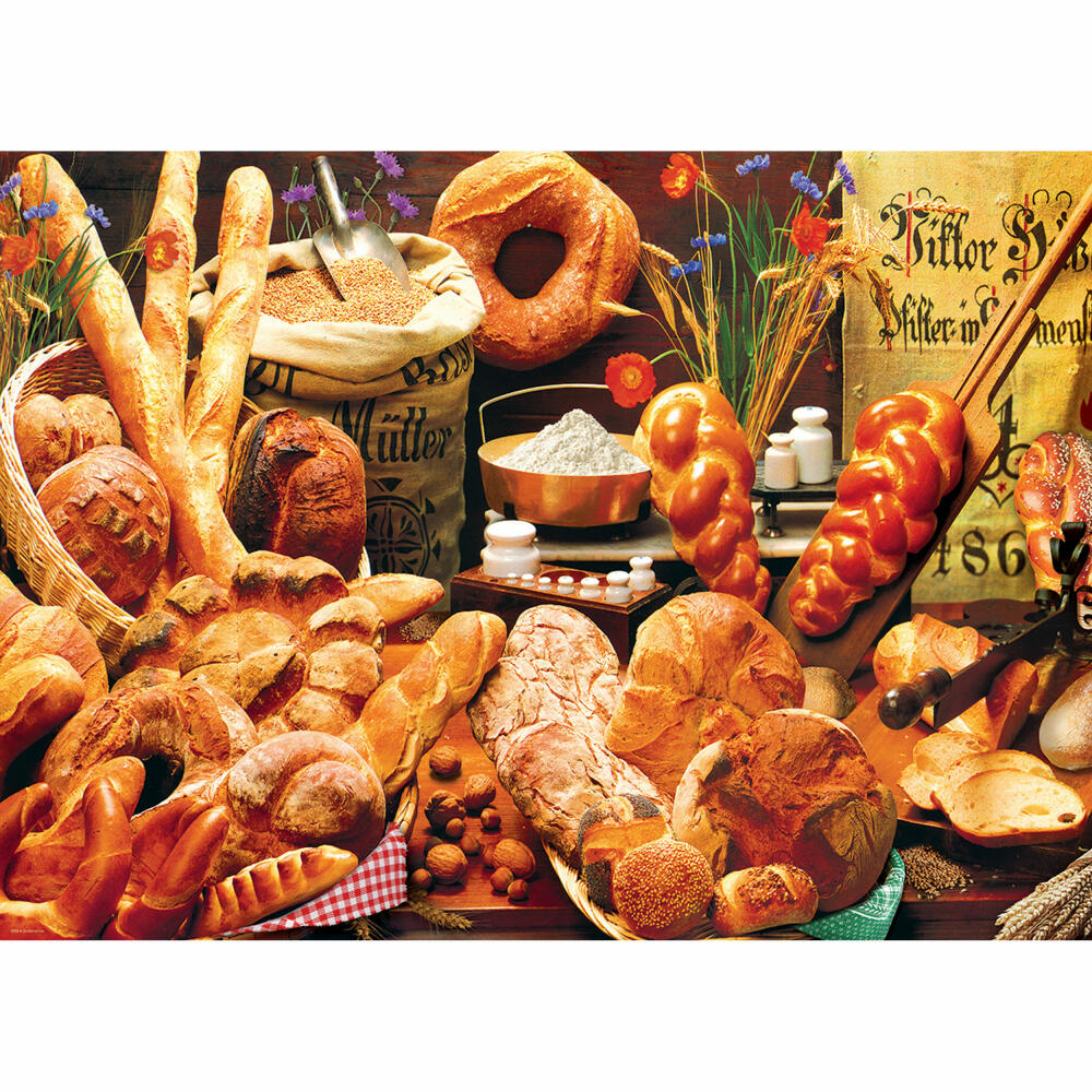 Eurographics Puzzle Brottisch, Gebäck, Brot, 1000 Teile, 68 x 48 cm, 6000-5626