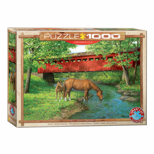 Eurographics Puzzle Sweet Water Brücke von Persis Clayton Weirs, 1000 Teile, 68 x 48 cm, 6000-0834