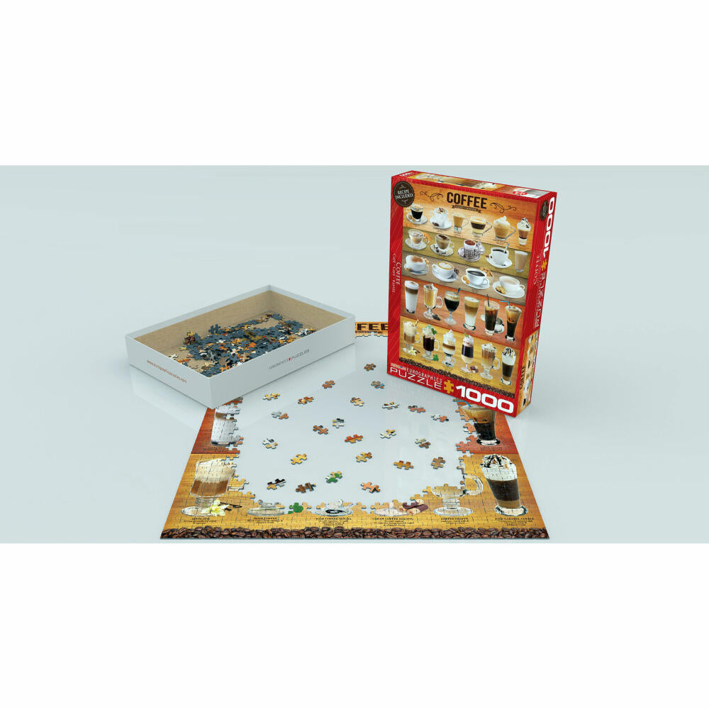 Eurographics Puzzle Kaffee, Kaffeedrinks, 1000 Teile, 68 x 48 cm, 6000-0589