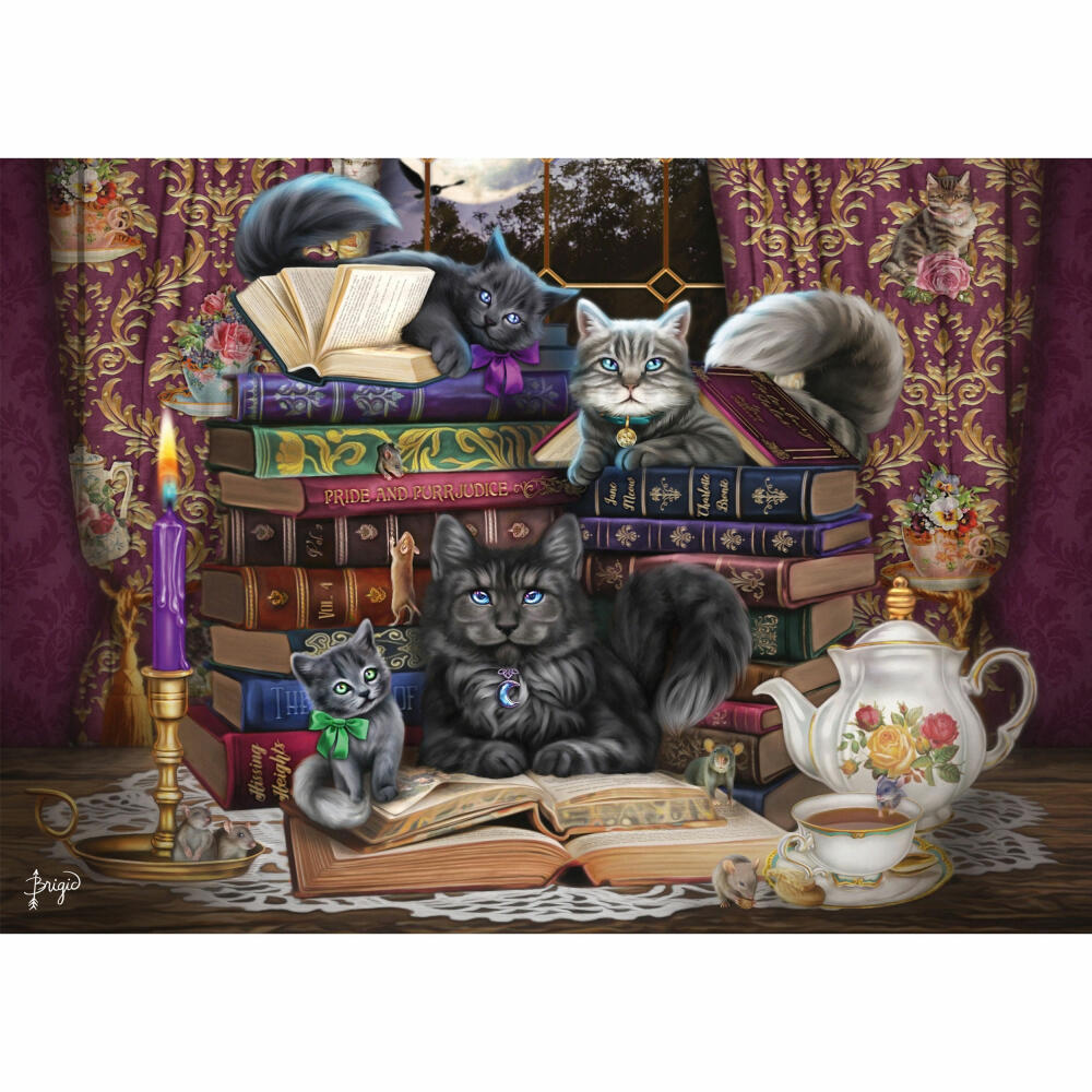 Schmidt Spiele Märchenstunde mit Katzen, Birgid Ashwood, Erwachsenenpuzzle, Puzzle, ab 12 Jahre, 1000 Teile, 57534