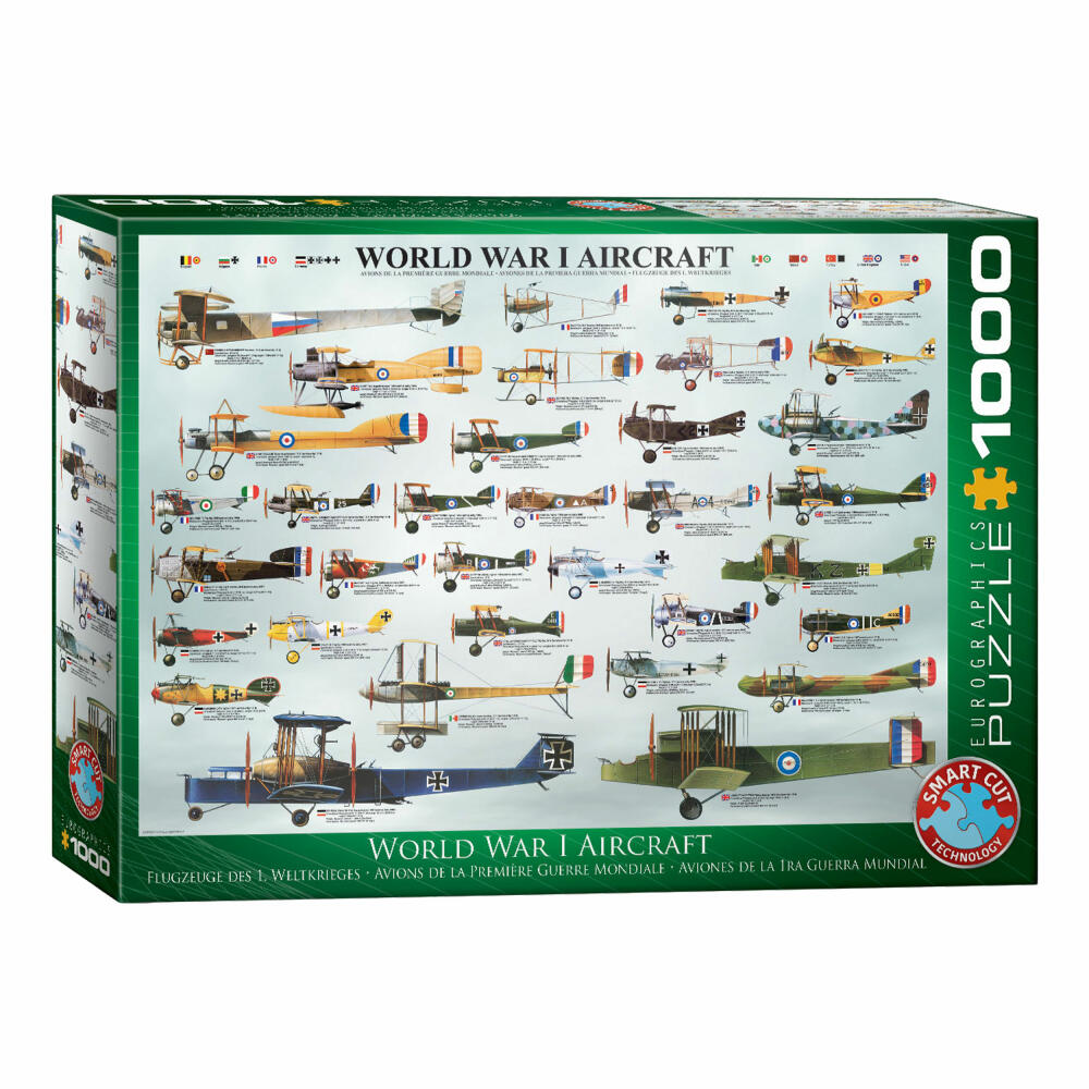 Eurographics Puzzle Kriegsflugzeuge des 1. Weltkrieges, 1000 Teile, 68 x 48 cm, 6000-0087