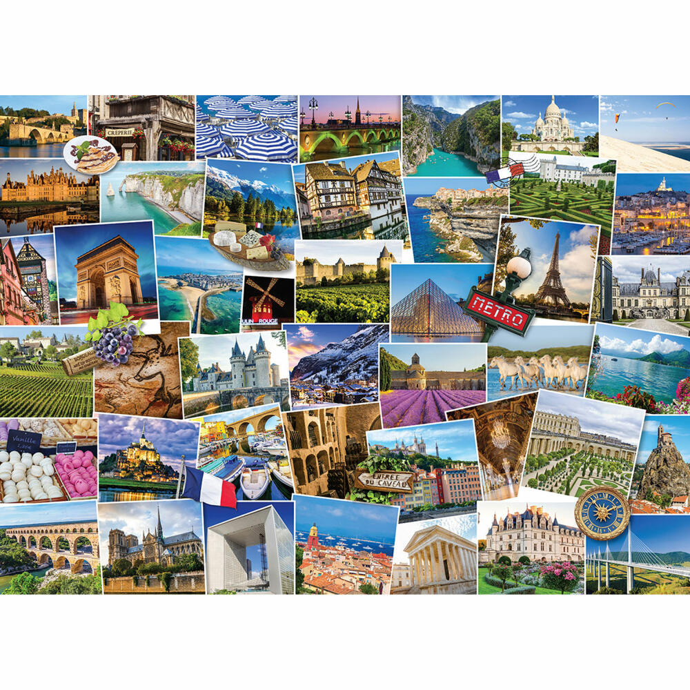 Eurographics Puzzle Globetrotter Frankreich, 1000 Teile, 68 x 48 cm, 6000-5466