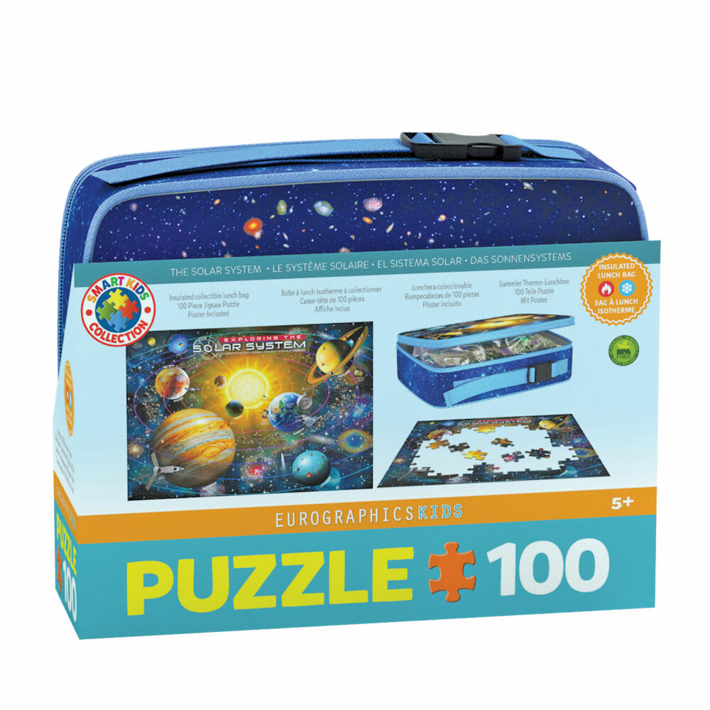 Eurographics Puzzle Sonnensystem mit Lunchbox, 100 Teile, 48 x 33 cm, 9100-5486