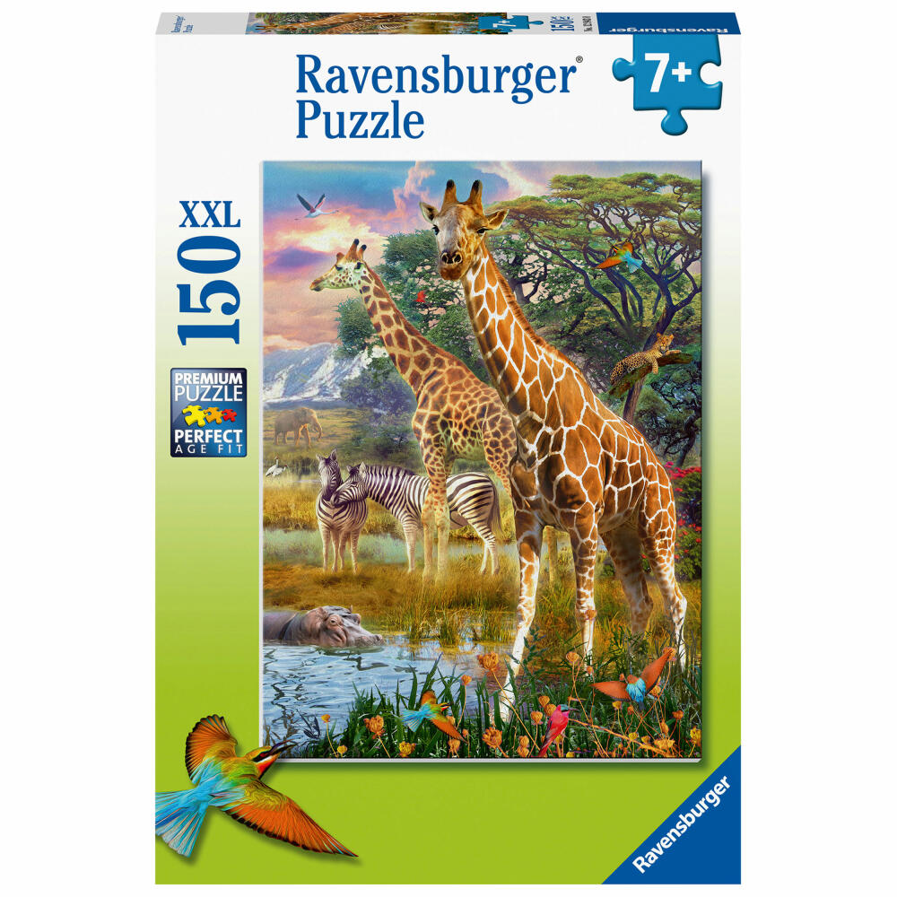 Ravensburger Puzzle Bunte Savanne, Kinderpuzzle, Legespiel, XXL-Format, 150 Teile, 12944