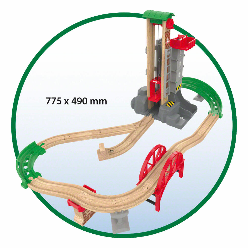 Brio Großes Lagerhaus-Set mit Aufzug, 32-tlg., Spielset, Holzspielzeug, Spielzeug, 33887