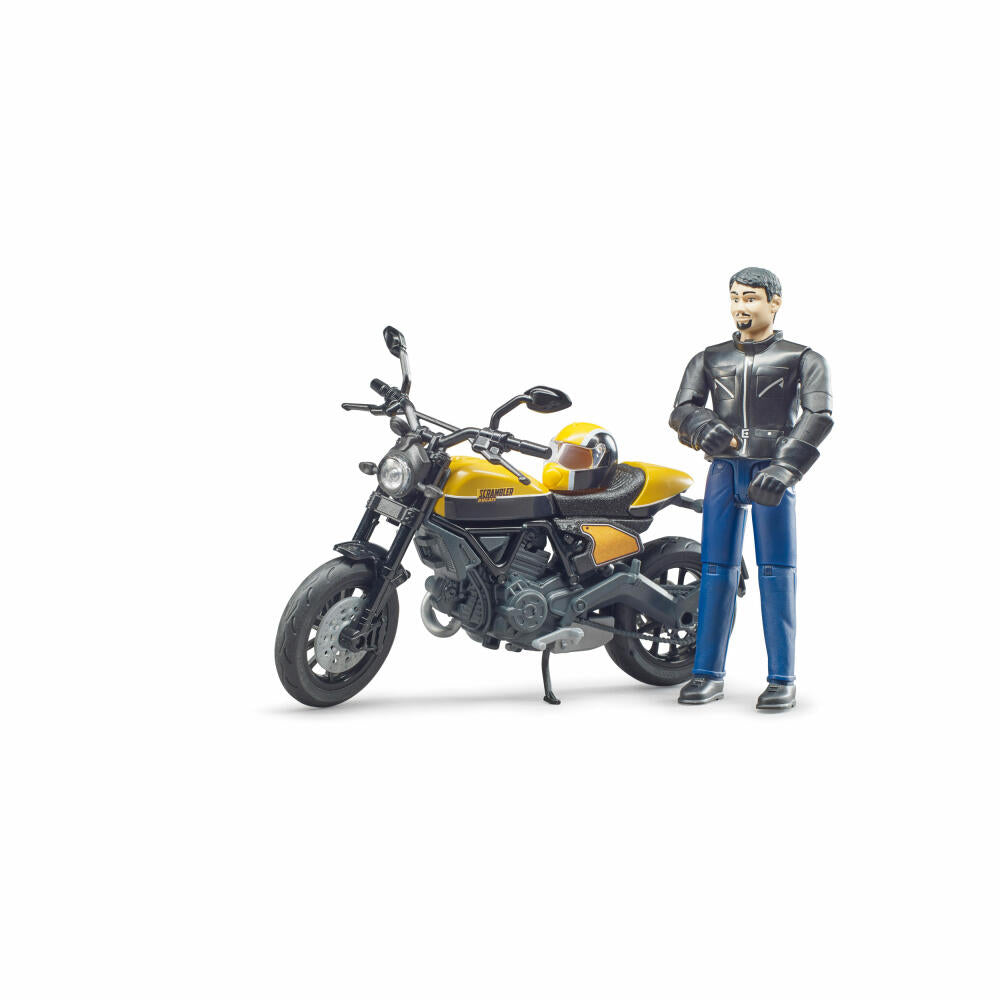 Bruder Freizeit Scrambler Ducati Full Throttle, mit Fahrer, Motorrad, Spiel Figur, Zubehör, Spielzeug, 63053