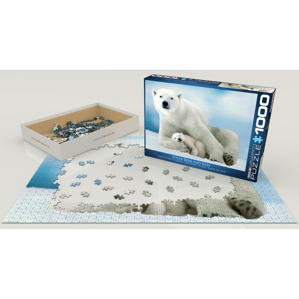 Eurographics Puzzle Eisbär & Baby, Eisbären, 1000 Teile, 68 x 48 cm, 6000-1198