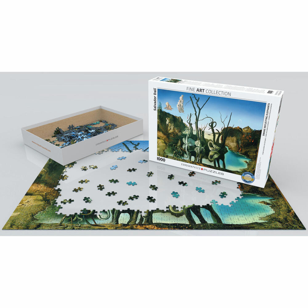 Eurographics Puzzle Schwäne spiegeln Elefanten von Salvador Dali, 1000 Teile, 68 x 48 cm, 6000-0846