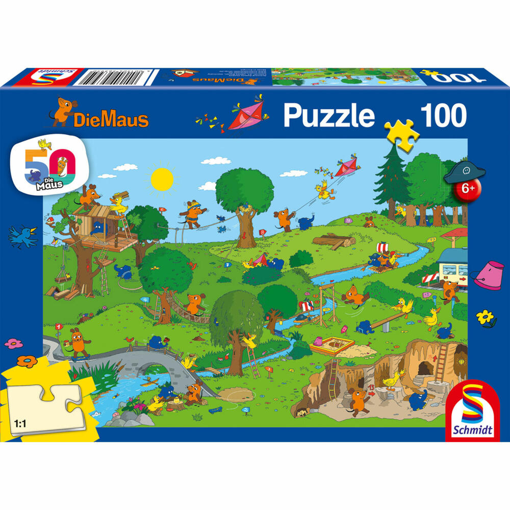 Schmidt Spiele Die Maus Im Spielpark, Kinderpuzzle, Kinder Puzzle, Kinderpuzzles, 100 Teile, 56395