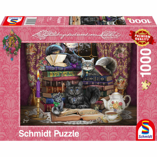 Schmidt Spiele Märchenstunde mit Katzen, Birgid Ashwood, Erwachsenenpuzzle, Puzzle, ab 12 Jahre, 1000 Teile, 57534