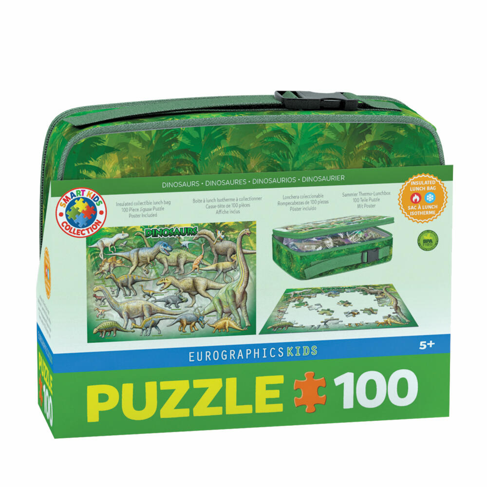 Eurographics Puzzle Dinosaurier mit Lunchbox, 100 Teile, 48 x 33 cm, 9100-0098